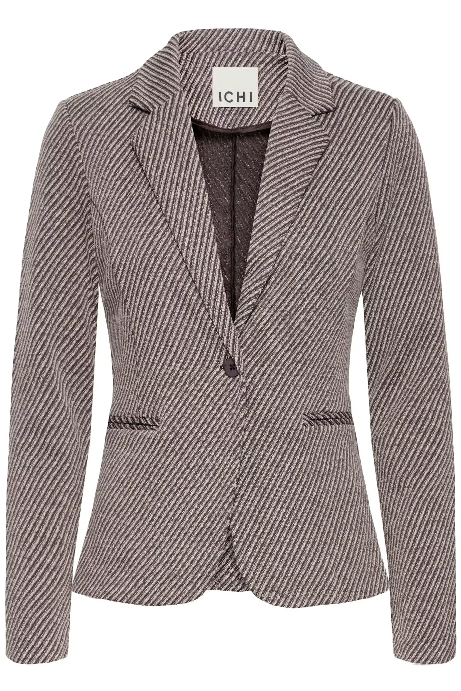 ICHI Kate Twillish women’s textured single-button blazer product front view