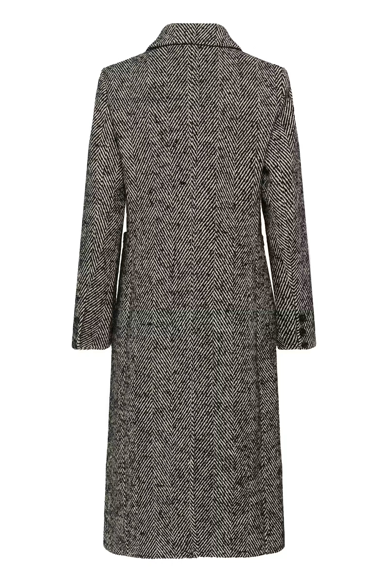 Kaffe Ofelia long herringbone coat product back view