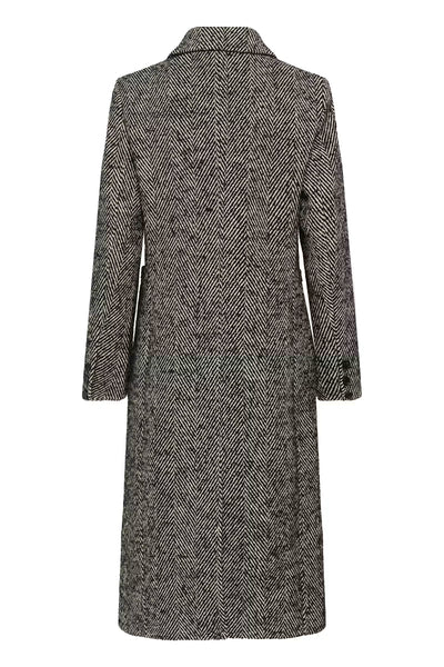 Kaffe Ofelia long herringbone coat product back view