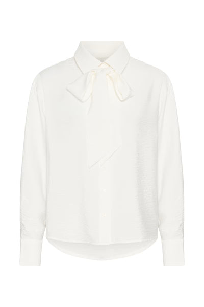 Kaffe Gilda white pussy bow long sleeve blouse product front view