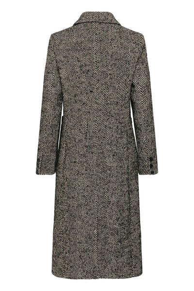 Kaffe grey tailored mid-calf coat product back view