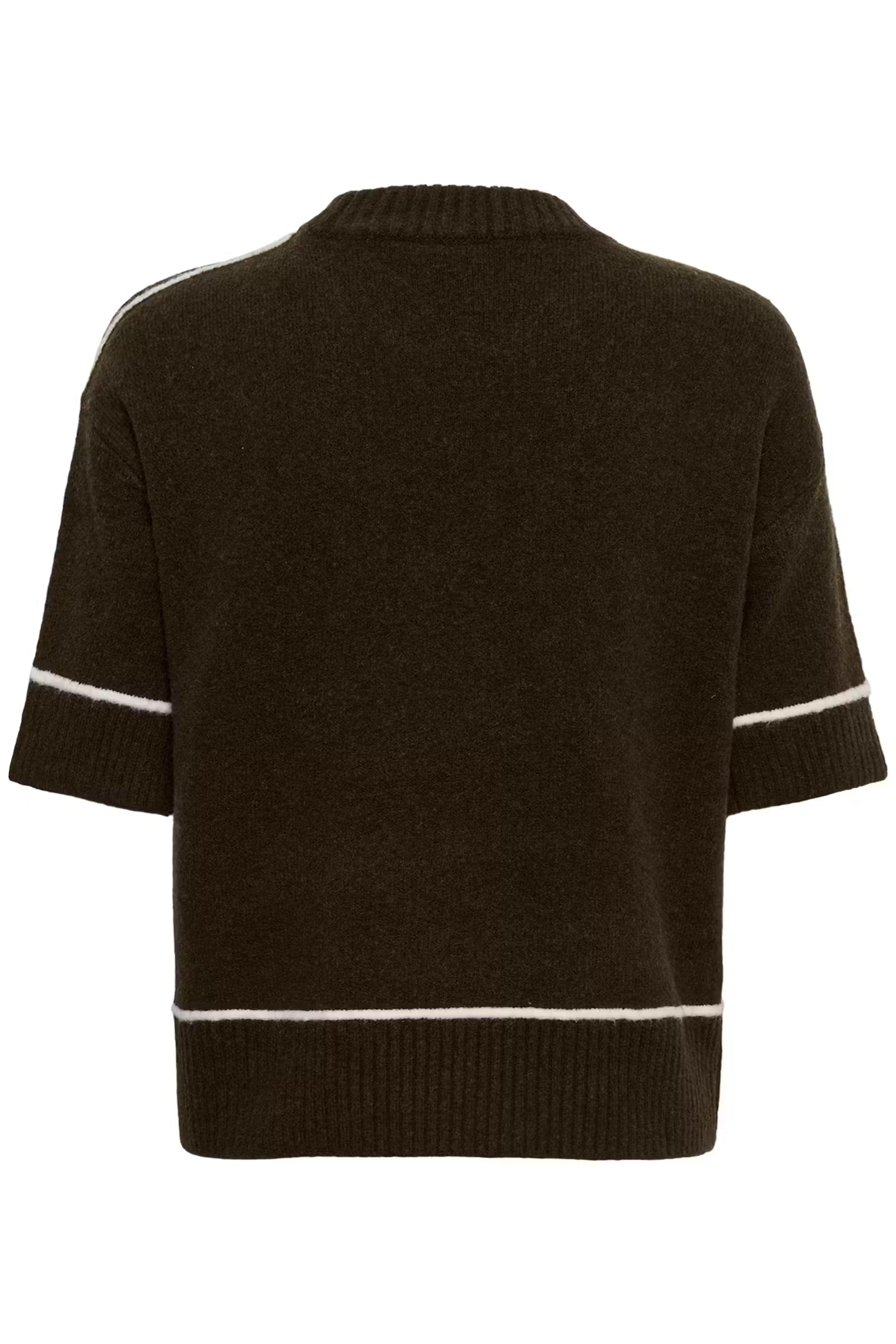 Kaffe Jinie brown contrast trim knit jumper product back view