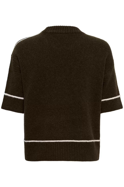 Kaffe Jinie brown contrast trim knit jumper product back view