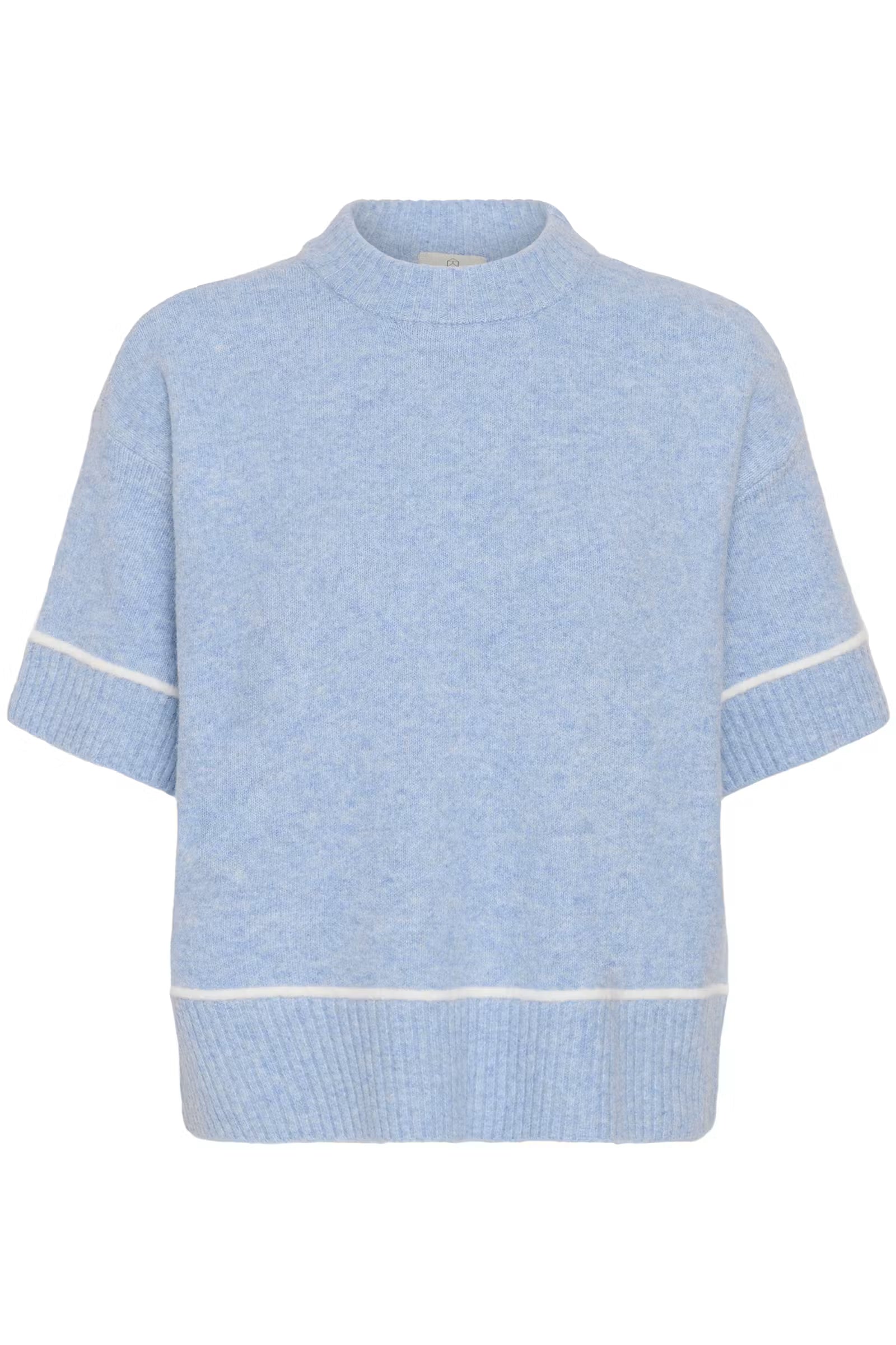 Kaffe Jinie light blue contrast trim knit jumper product front view