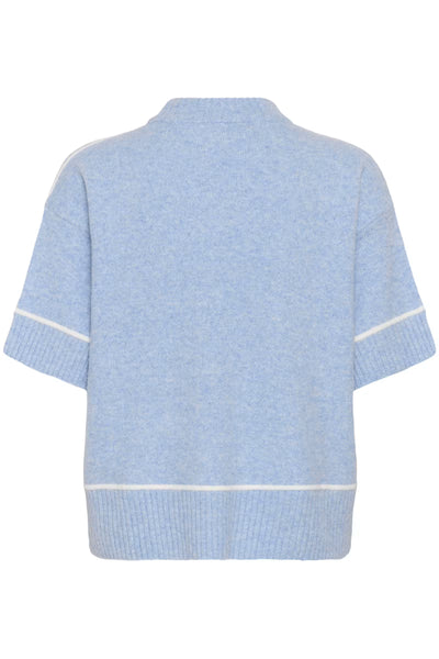 Kaffe Jinie light blue short sleeve knit jumper product back view