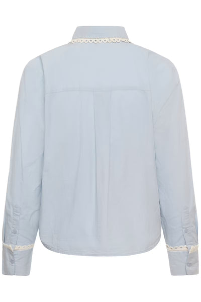 Kaffe Kaketty light blue long sleeve shirt product back view