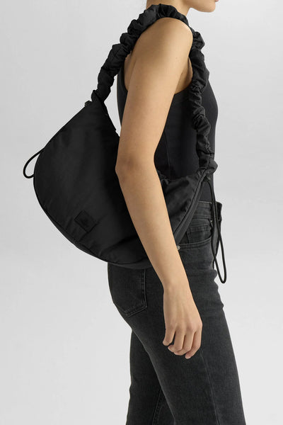 Markberg Ground black ruched strap crossbody bag side view