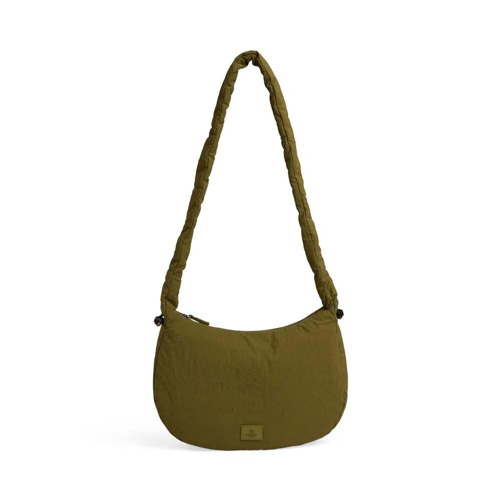 Markberg Ground Ivy Green ruched handle shoulder bag rear view