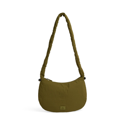 Markberg Ground Ivy Green ruched handle shoulder bag rear view