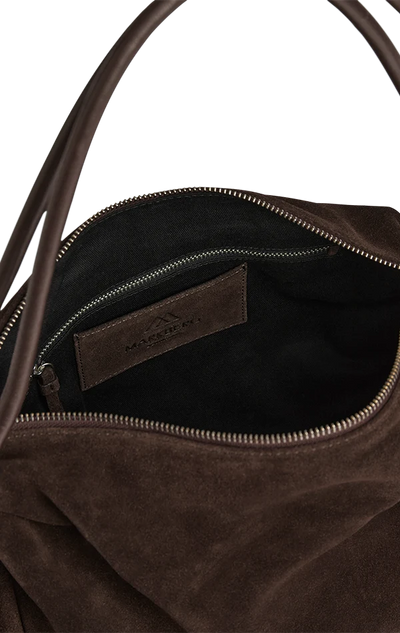 Markberg Reign Major Brown suede bag zipped interior and inner pocket
