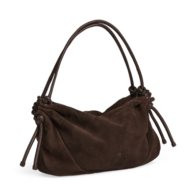 Markberg Reign brown suede bag three-quarter product view