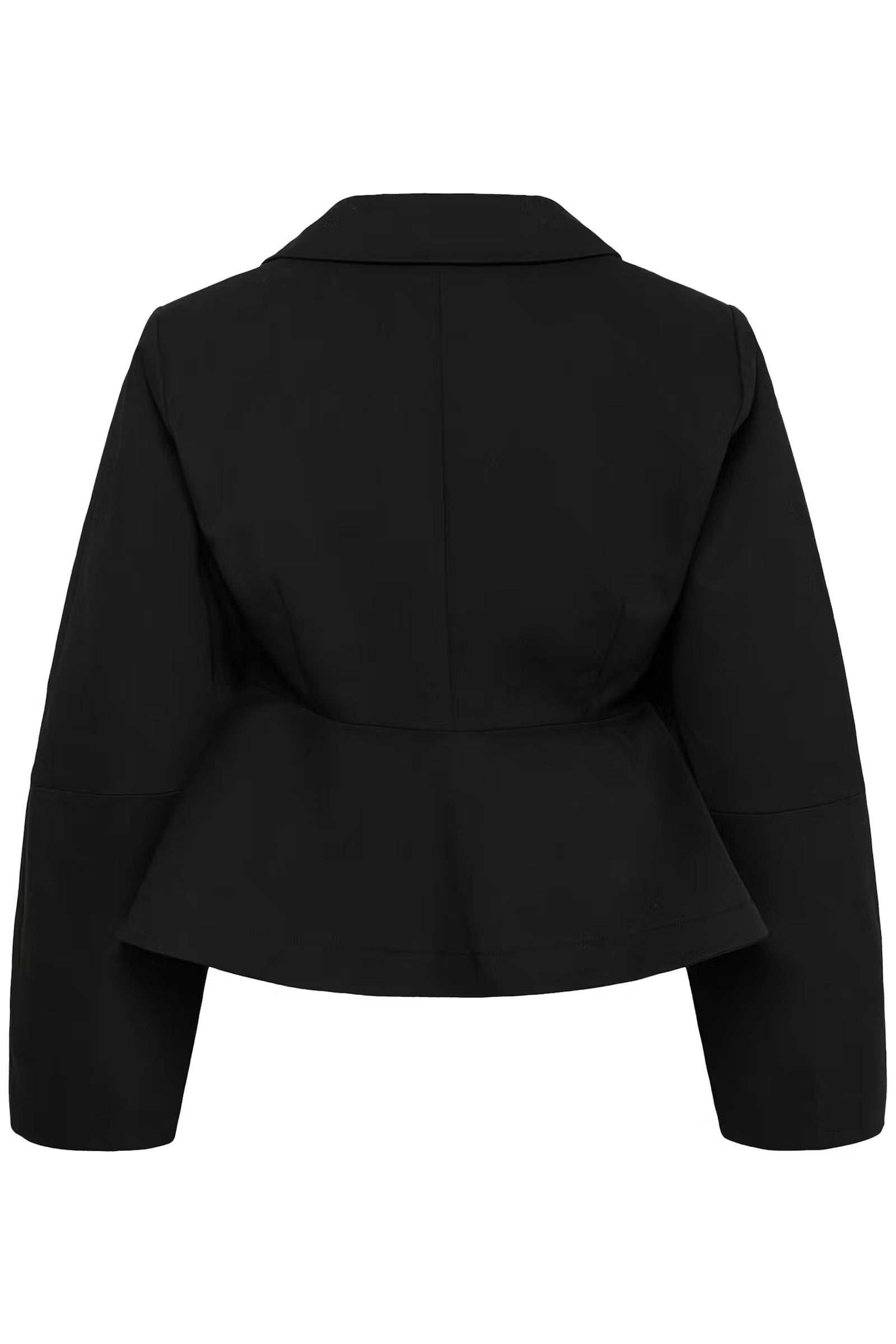 My Essential Wardrobe Evie cropped black tailored blazer product back view