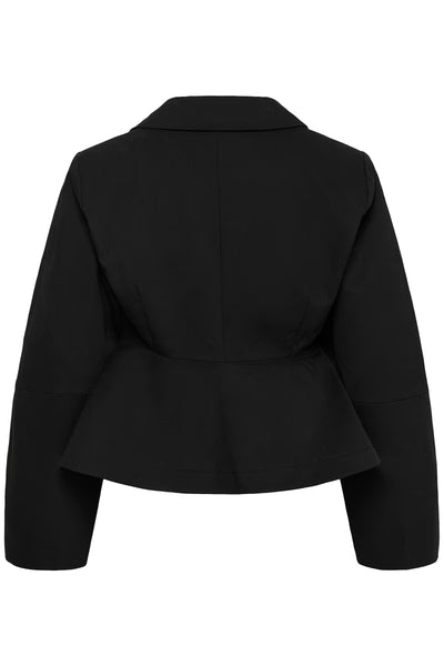 My Essential Wardrobe Evie cropped black tailored blazer product back view