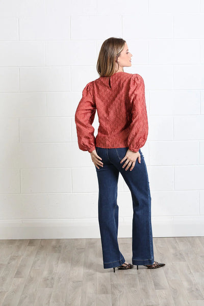 Rant & Rave Zeta terracotta sparkle top from back 