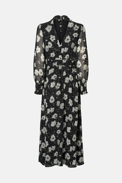 Full-length front view of Rue de Femme Paxton floral occasion dress