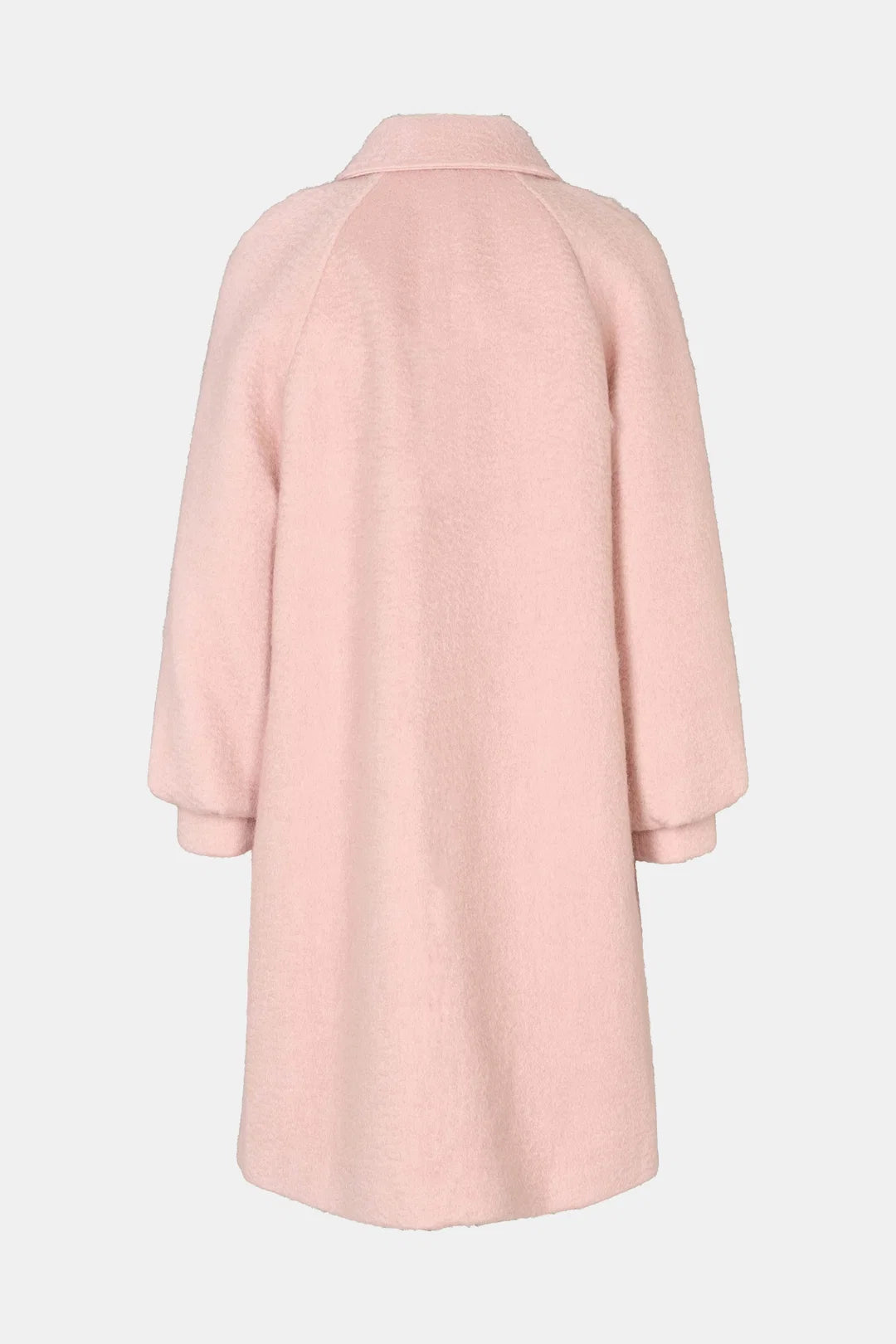 Rue de Femme Addison blush pink balloon sleeve coat product back view