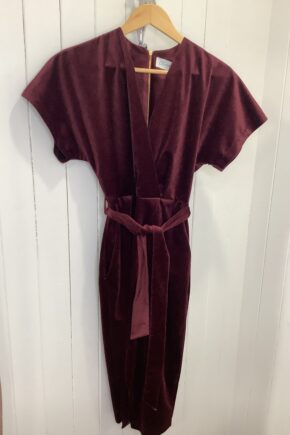 closet green velvet kimono dress